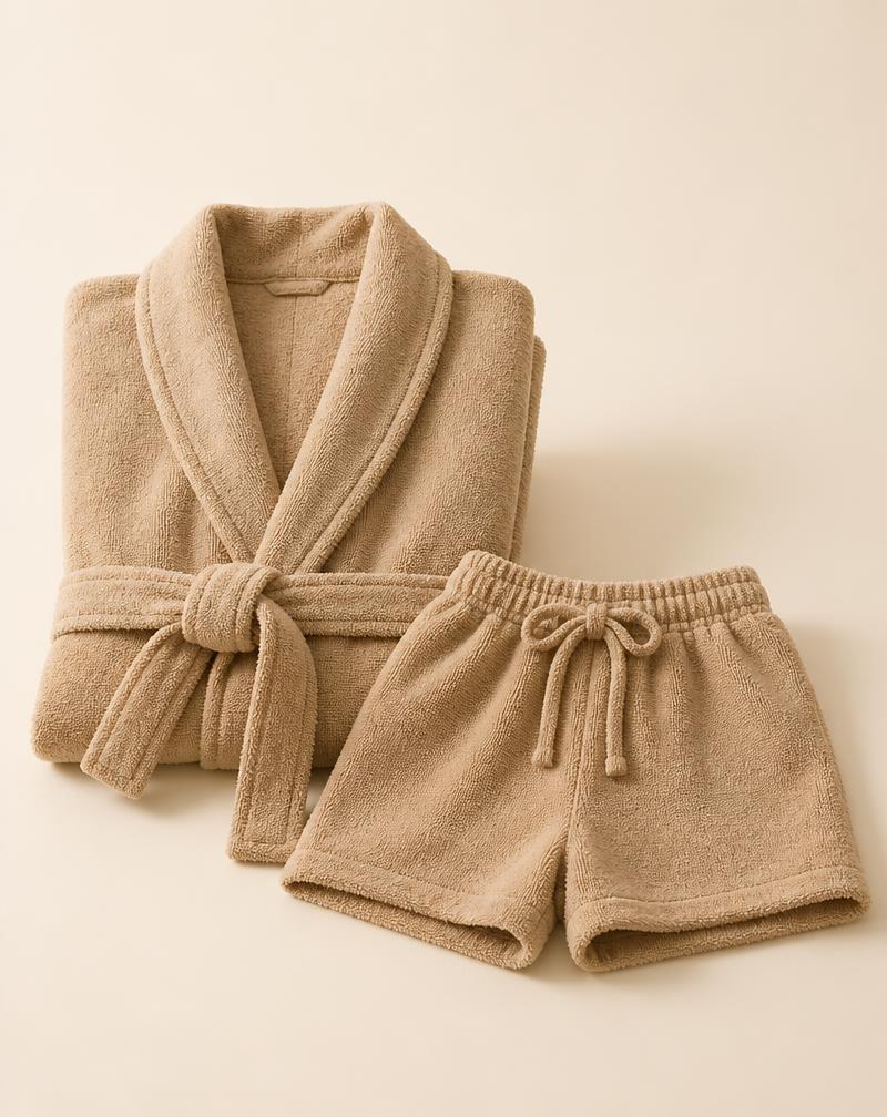 Terry robe & shorts